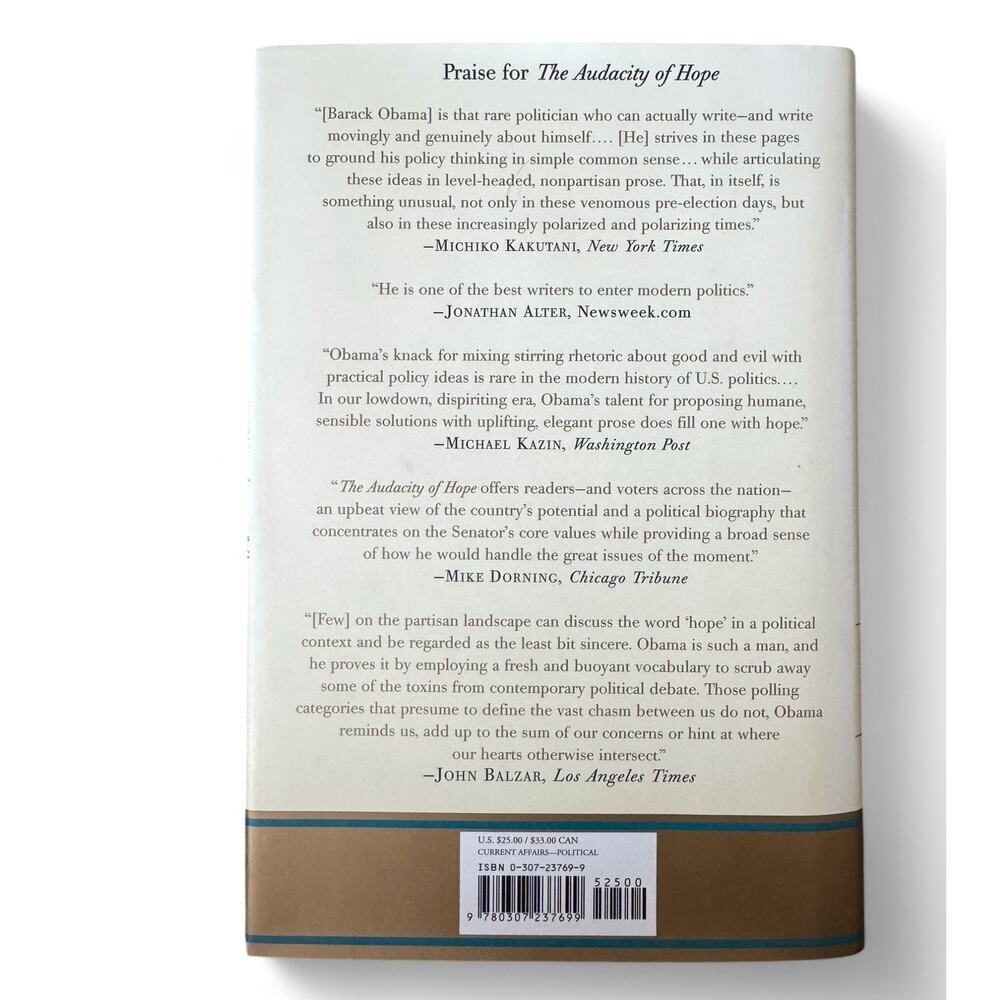 The Audacity of Hope by Barack Obama (Hardcover) – First Edition - Picture 3 of 5